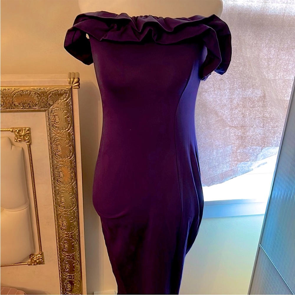 ASOS Purple Off-Shoulder Formal Maternity Dress
